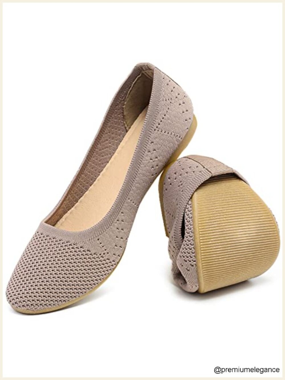 Women's Ballet Flats Slip On Walking Loafers Memory Foam Mesh Knit Round Toe